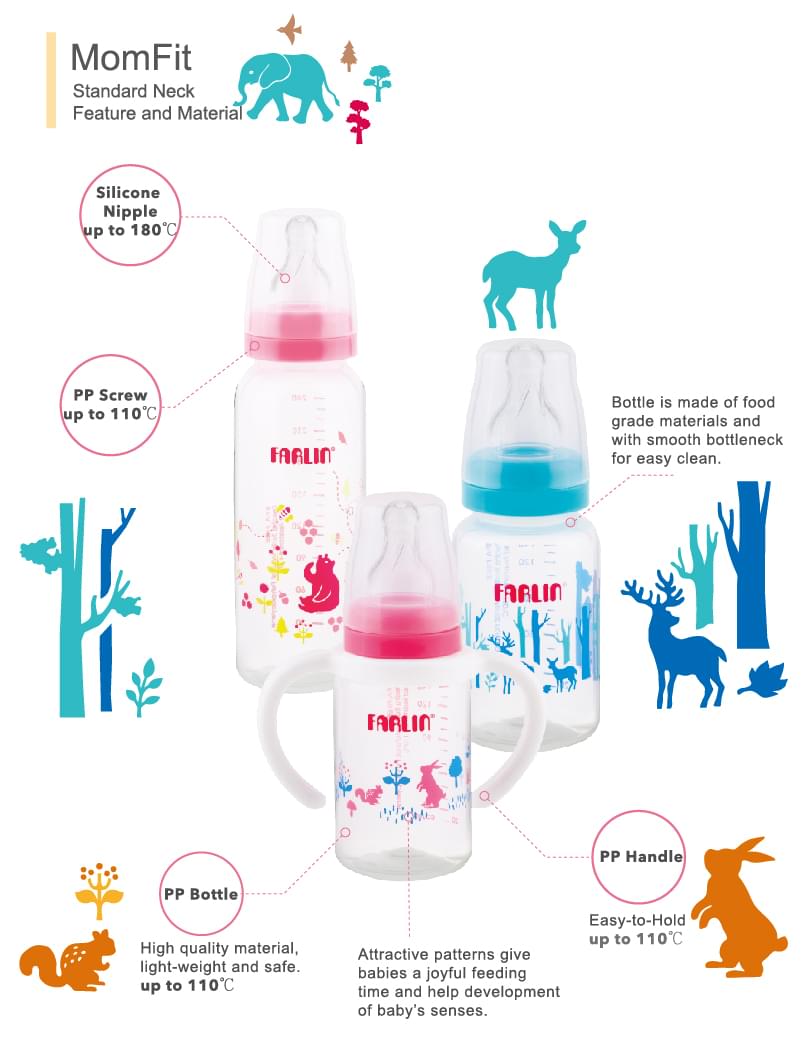 Farlin Feeding Bottle Animal Series PP Standard Neck (140ml)