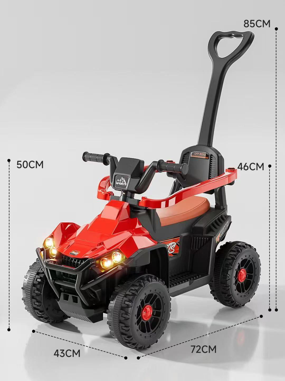 Orbic Kids Ride On Push Car With 6V Light And Music (Red)