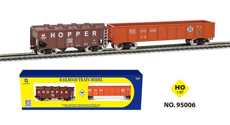 HANFLY - HO Scale Model Railway Freight Wagon Set - 2 Pieces