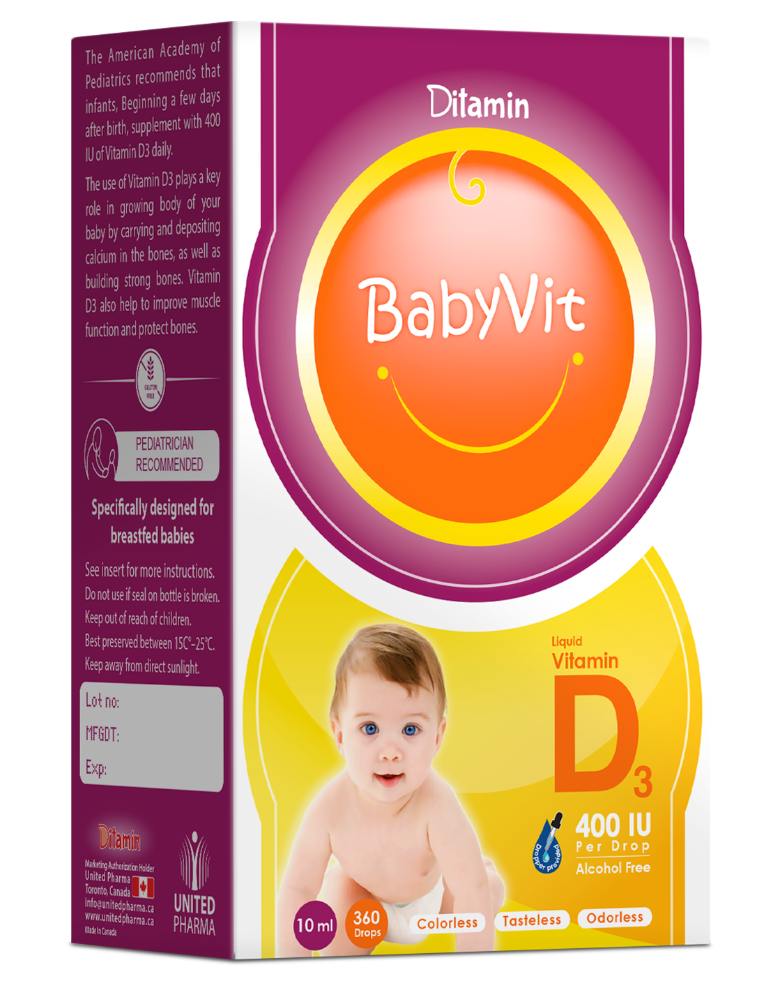 Ditamin BabyVit Liquid Vitamin D3 400 IU Drops (10ml)