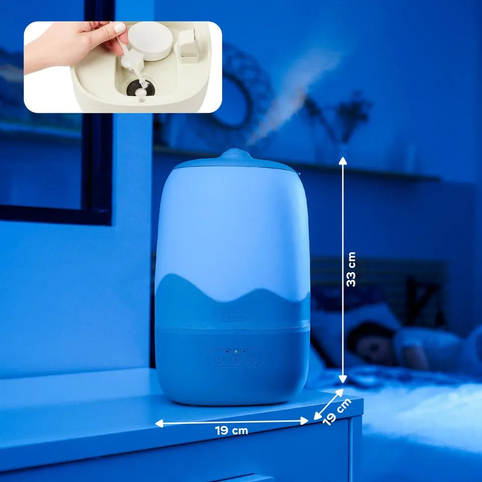 Babymoov - 3-in-1 Wave Baby Humidifier 25W with Night Light & Essential Oil Diffuser - Beige/White