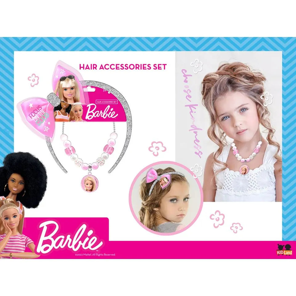 Barbie - Girls Hair Band & Necklace Set - 2 Pieces