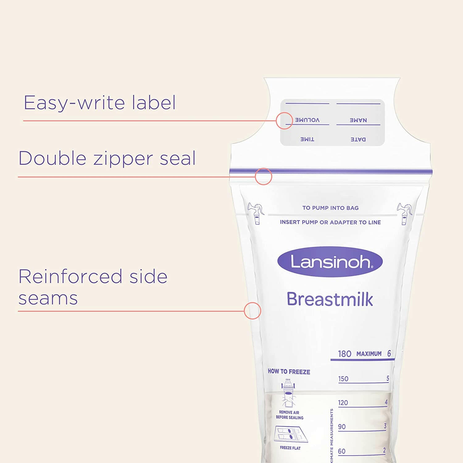 Lansinoh Breastmilk Storage Bags, 25 Bags.