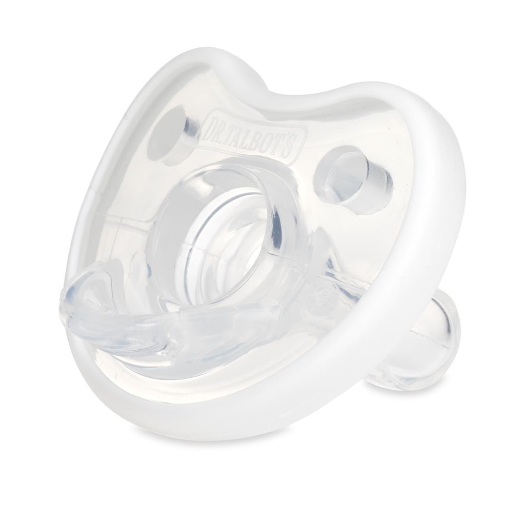 Dr. Talbot's Flat Orthodontic Pacifiers (Aqua & White, Medium, 0-6m)