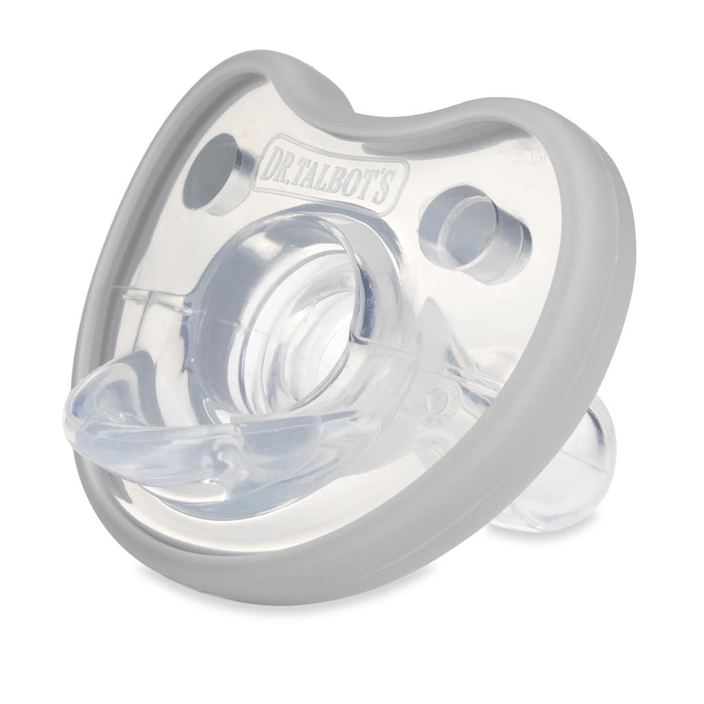 Dr. Talbot's Flat Orthodontic Pacifiers (Blue & Grey, Small, 6-12m)