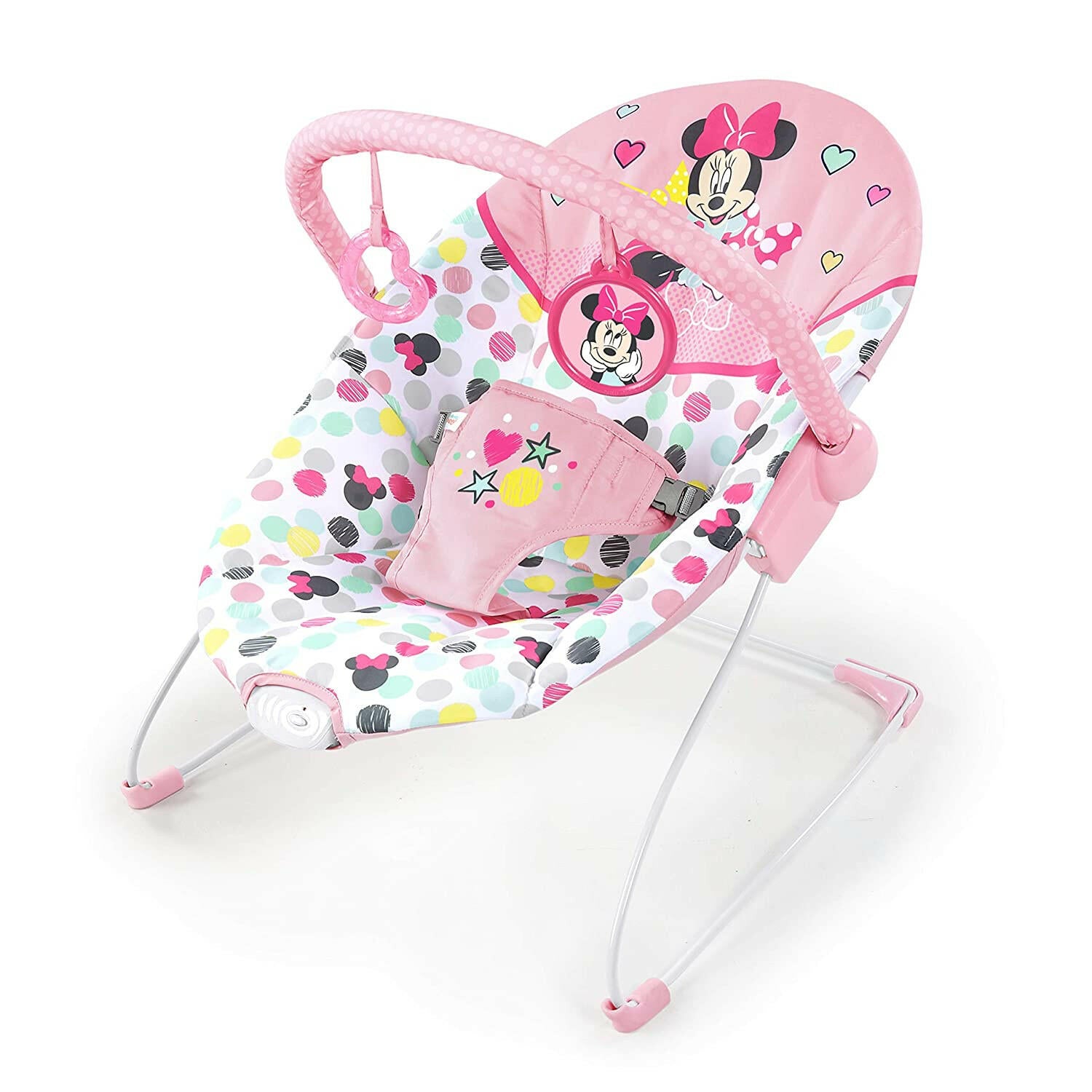 Disney Baby Minnie Mouse Vibrating Bouncer with Toy bar.
