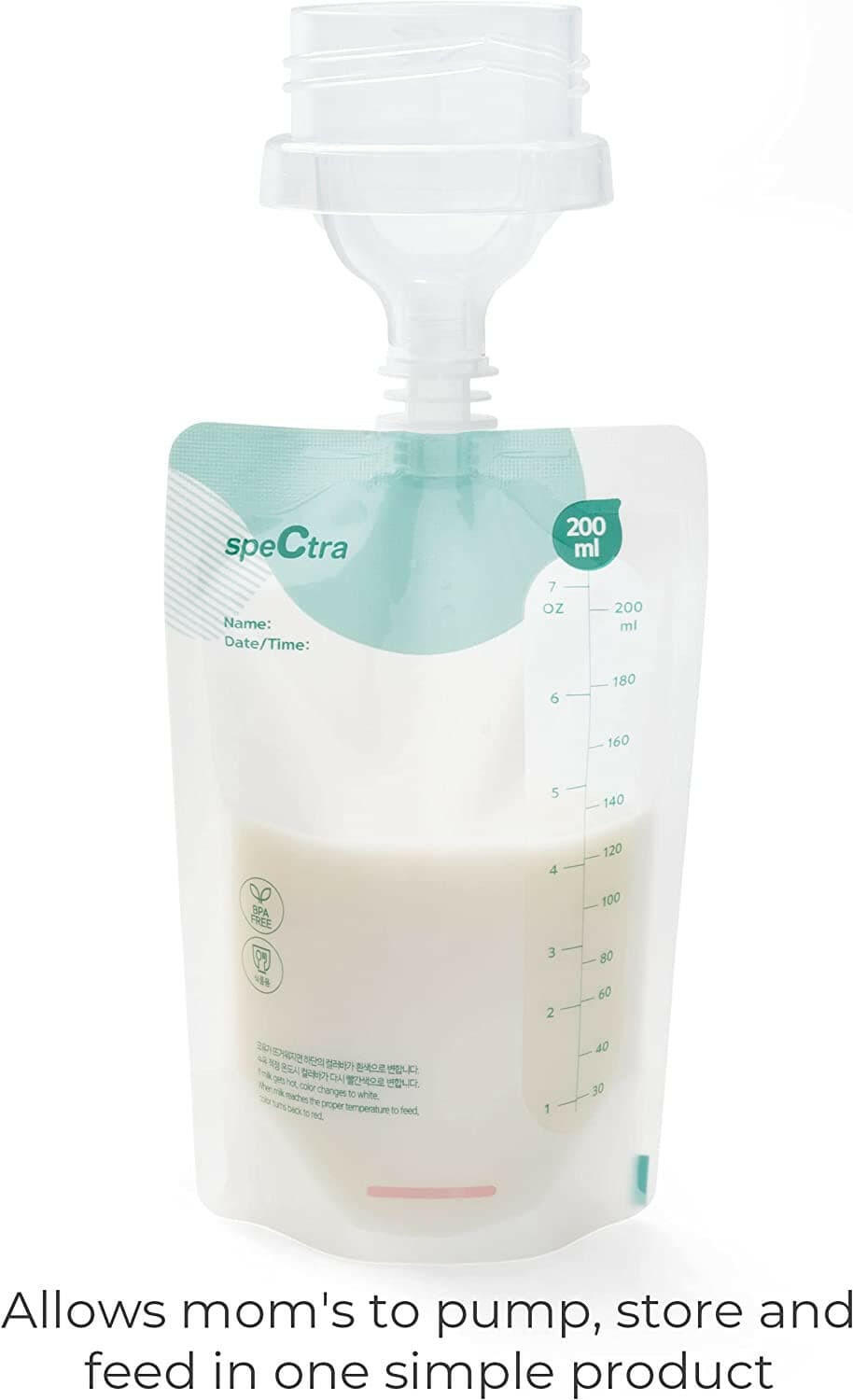 Spectra Easy Milk Storage Bag with Connector.