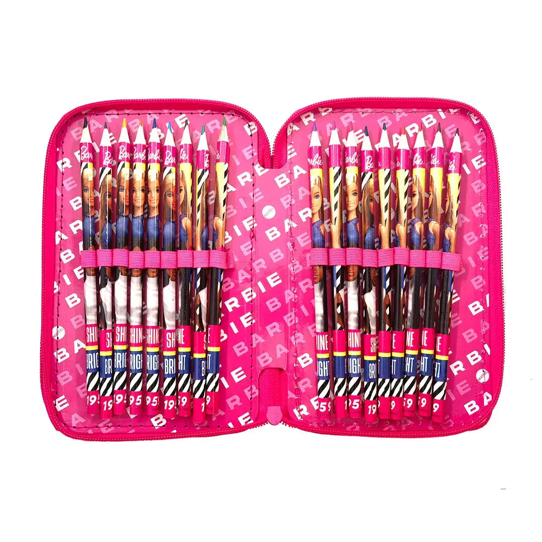 Barbie 3 Zippers Pencil Case