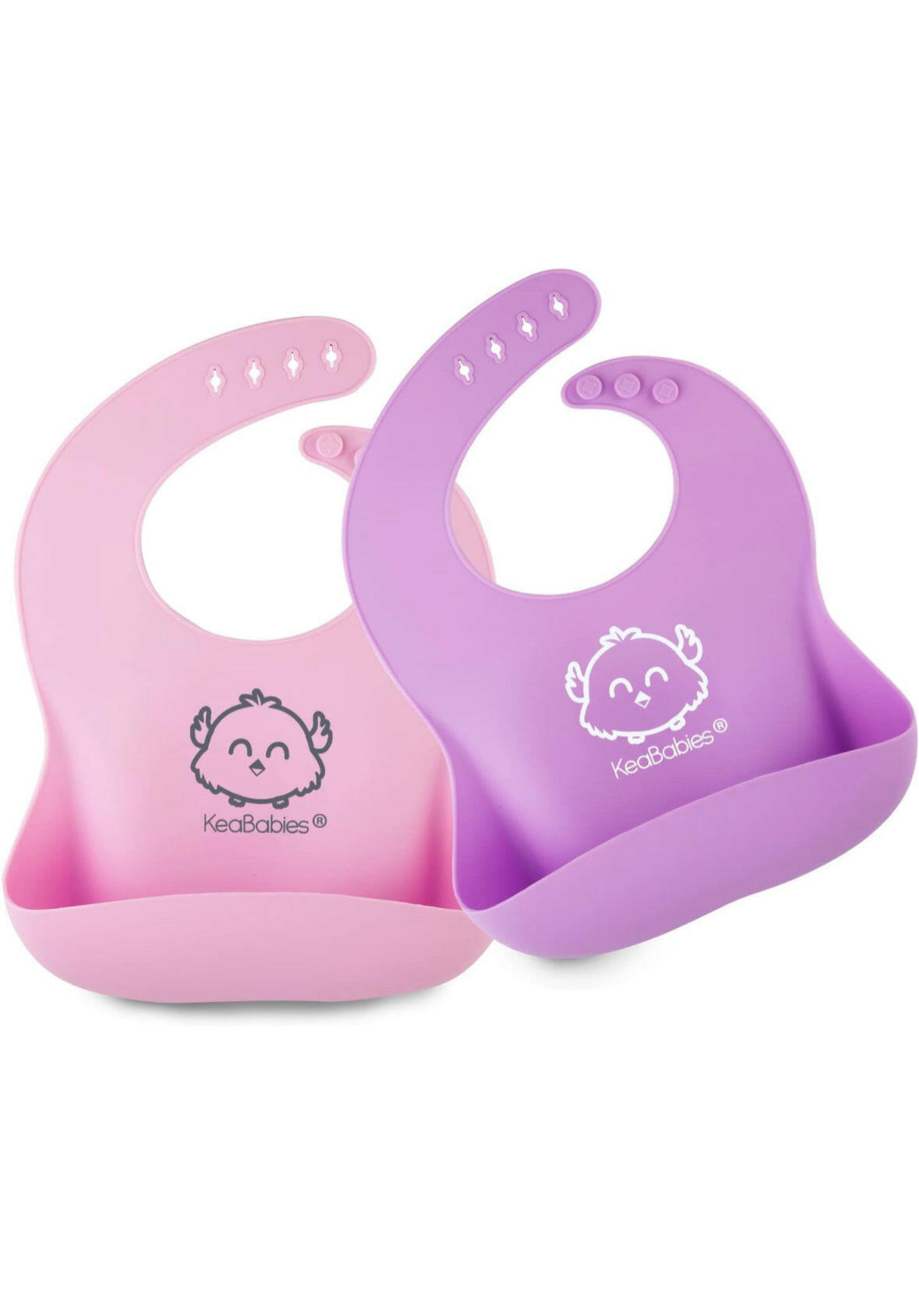 2-Pack Waterproof Silicone Bibs for Babies