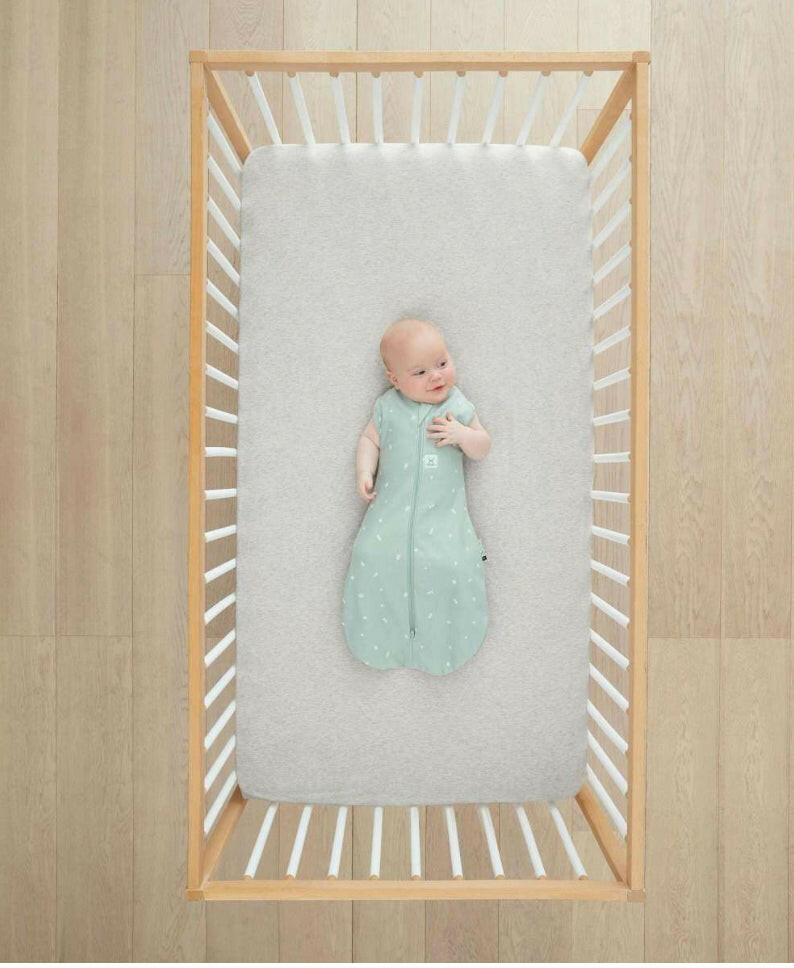 ergoPouch TOG: 0.2 Cot Organic Cotton Baby Fitted Sheet Grey Marle.