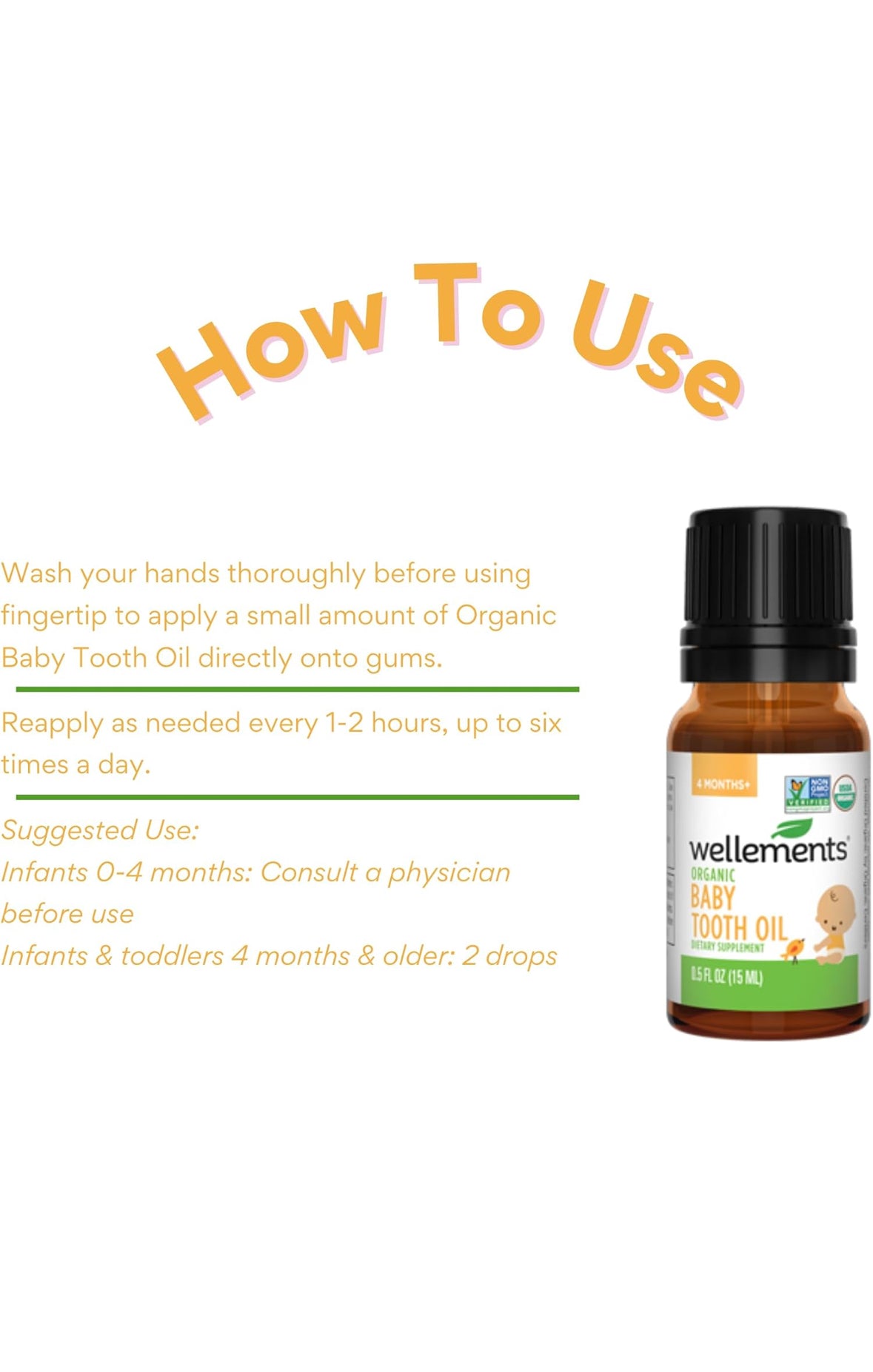 Wellements Organic Baby Tooth Oil (4 Months +)