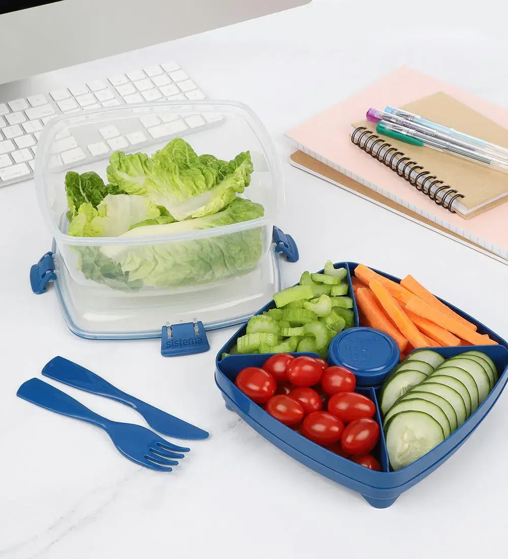 علبة غداء Sistema Salad Max للرحلات (1.63L)