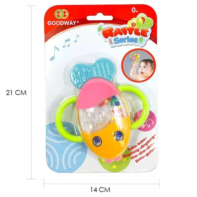 Goodway Baby Rattle Teether Toy With Beads & Dual Grip Handles