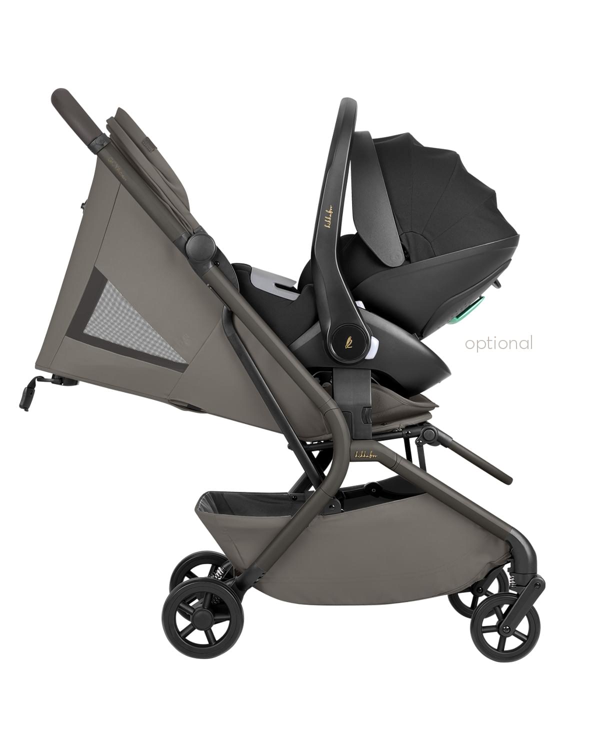 Kikkaboo - 2-in-1 Goya Stroller With Carrycot - Platinum Mocca