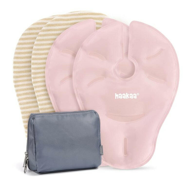 Haakaa Hot & Cold Reusable Breast Compression Pads Blush Qatar Moms