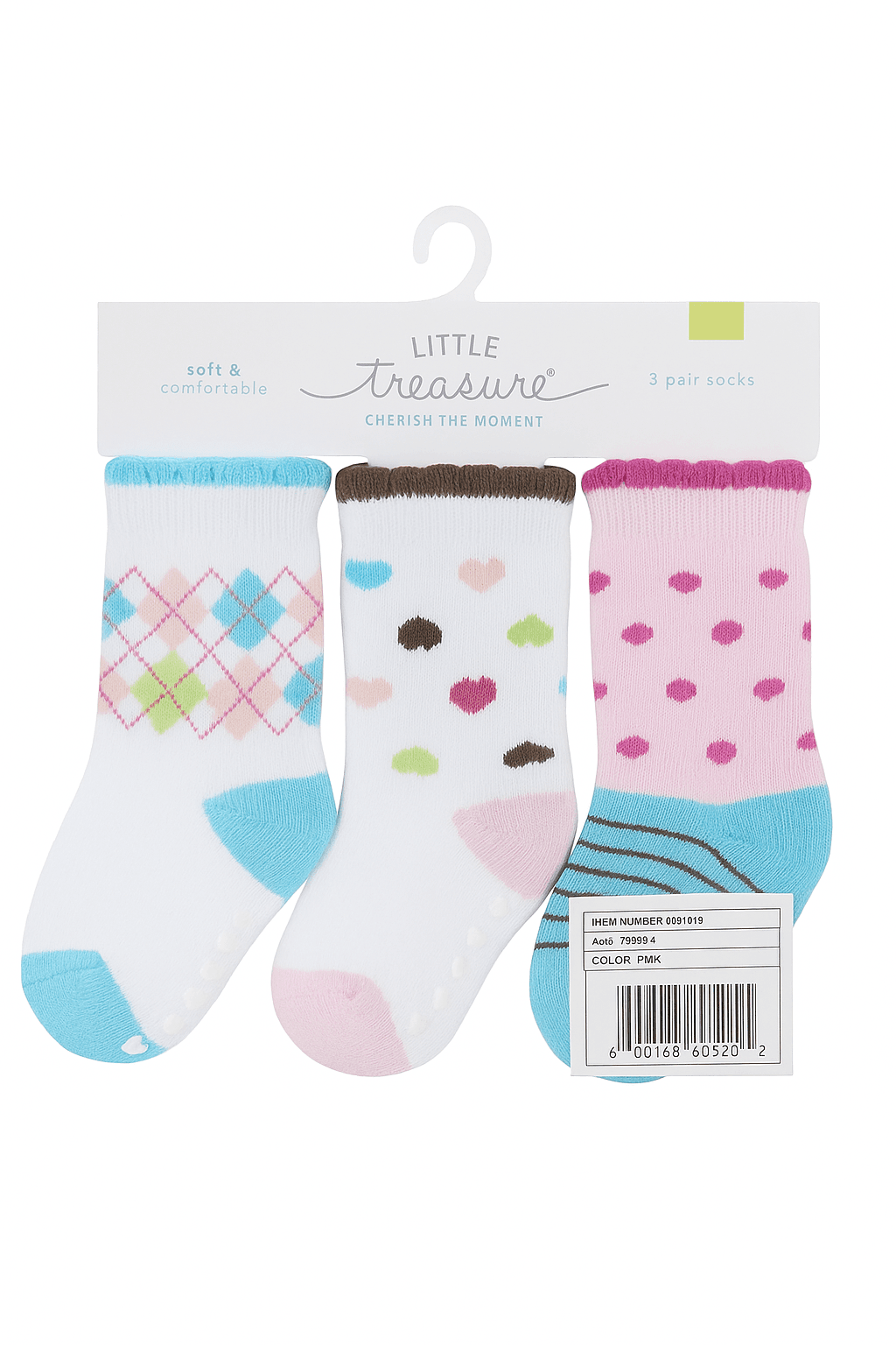 Little Treasure 3 Pairs Sock (Pink)