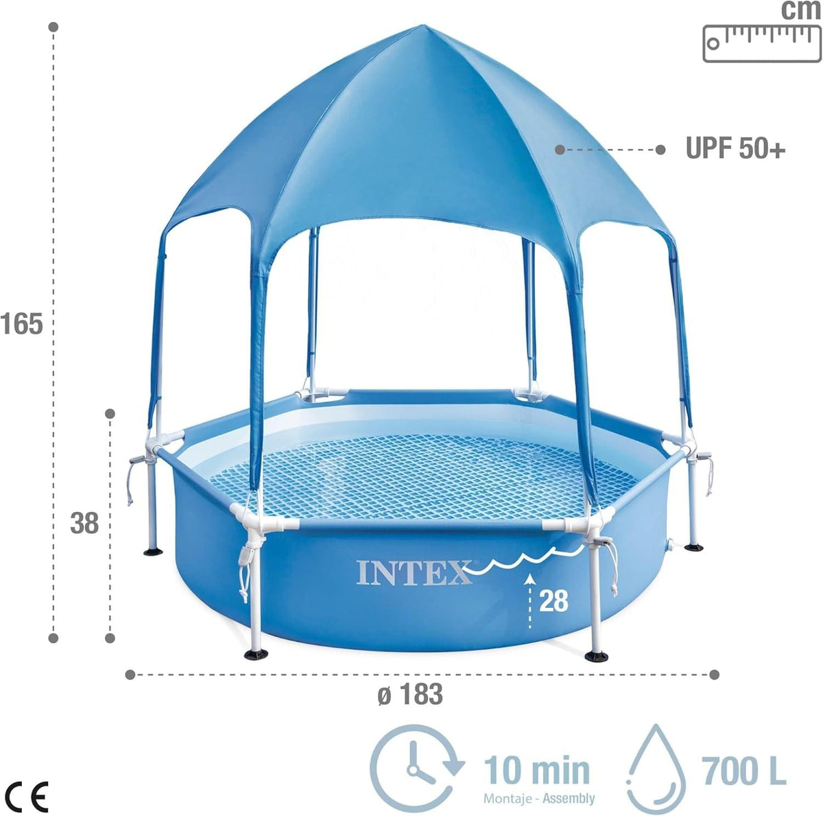 Intex Canopy Metal Frame Pool (Blue)