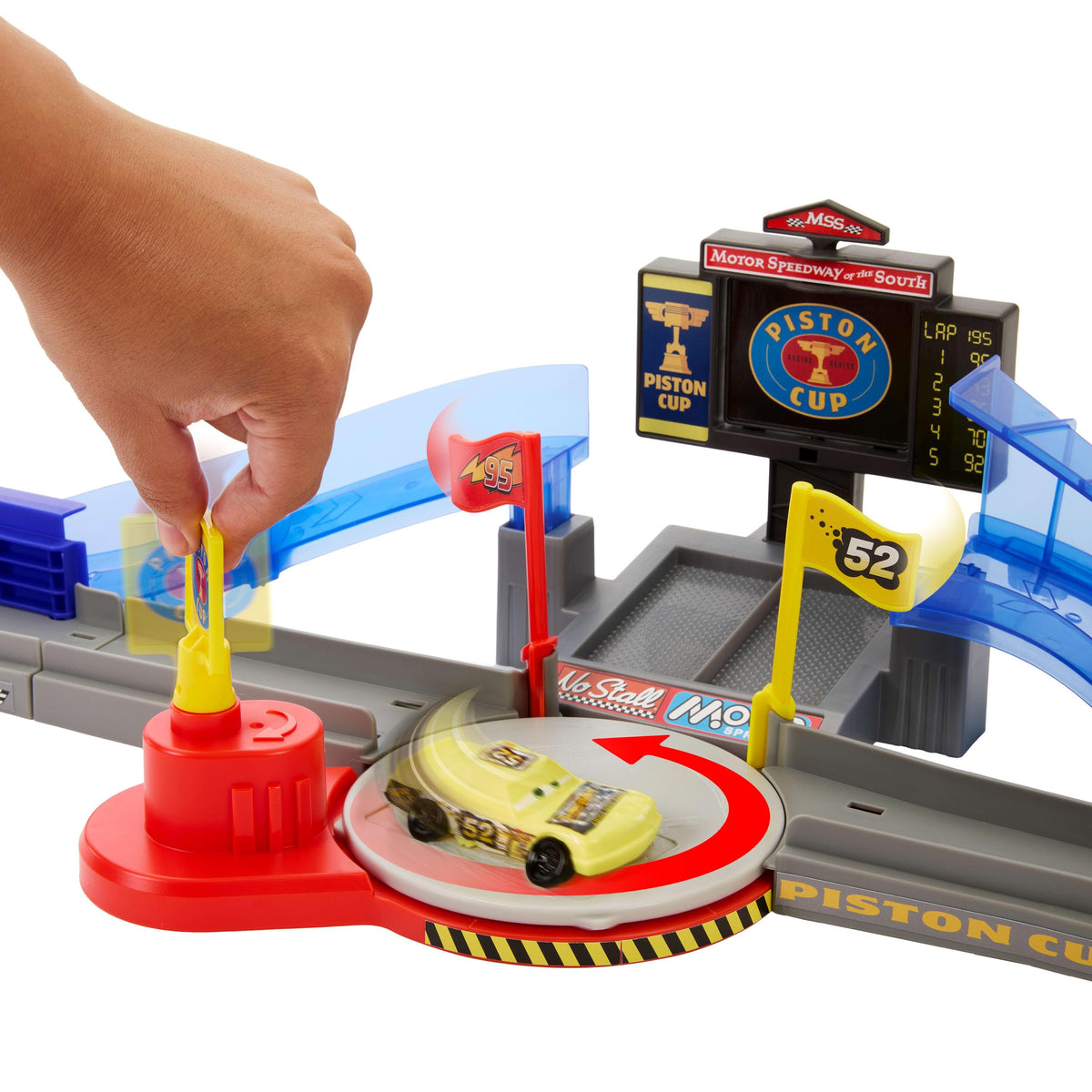 Mattel Disney Pixar Cars Piston Cup Stunting Speedway Playset with Lightning McQueen – 25 Pieces