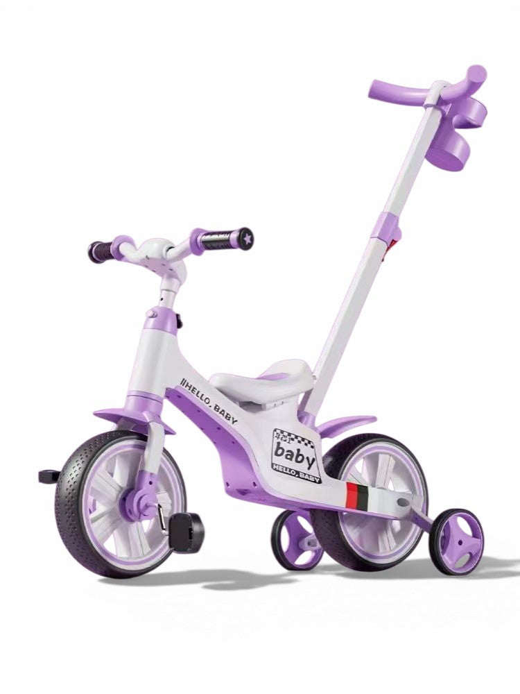 Tobbi Kids Orbic Kids 3 In 1 Tricycle With Parent Push Handle (Purple)