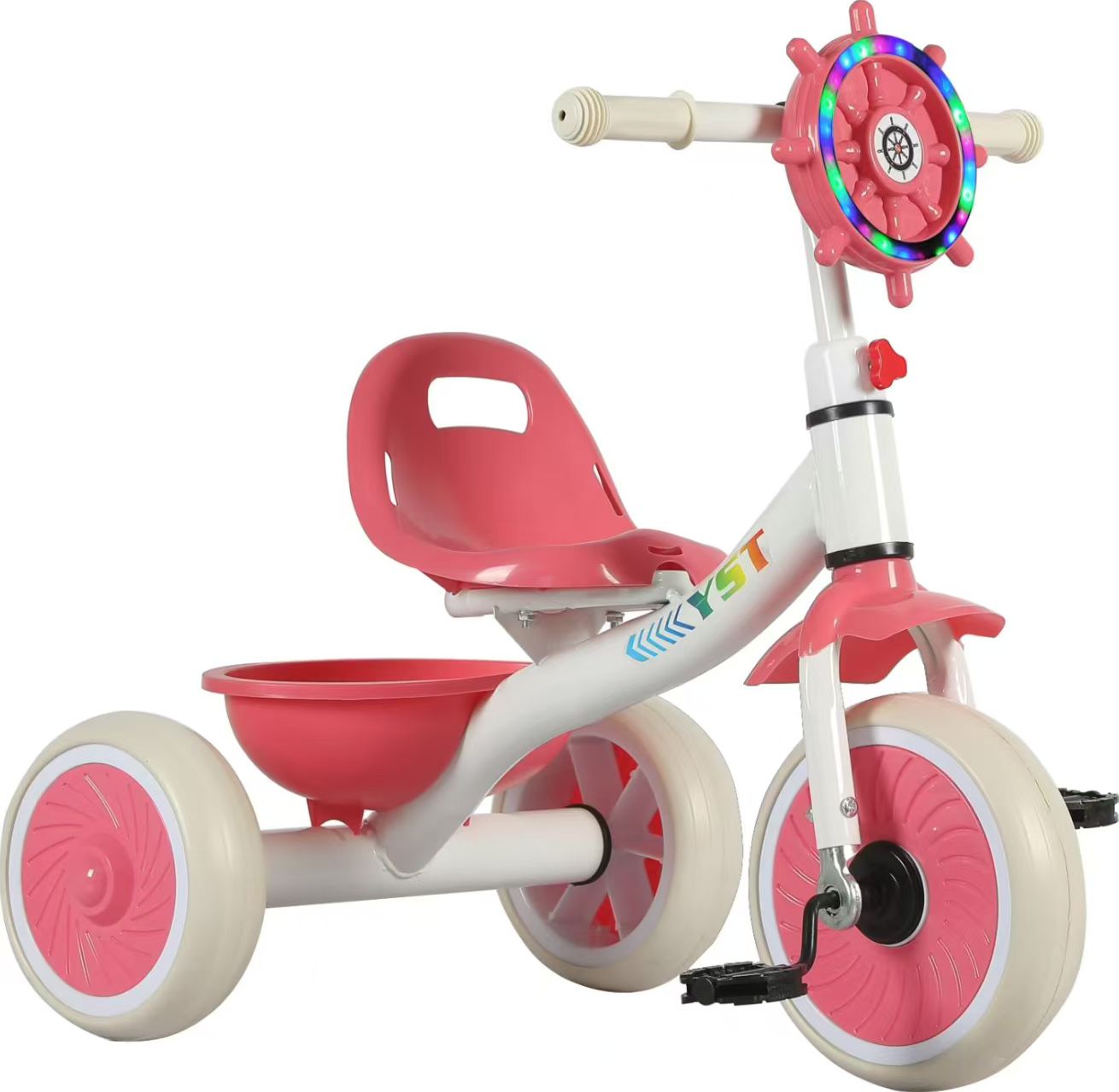 Tobbi Kids Orbic Kids Tricycle With Music And Lights (Pink)