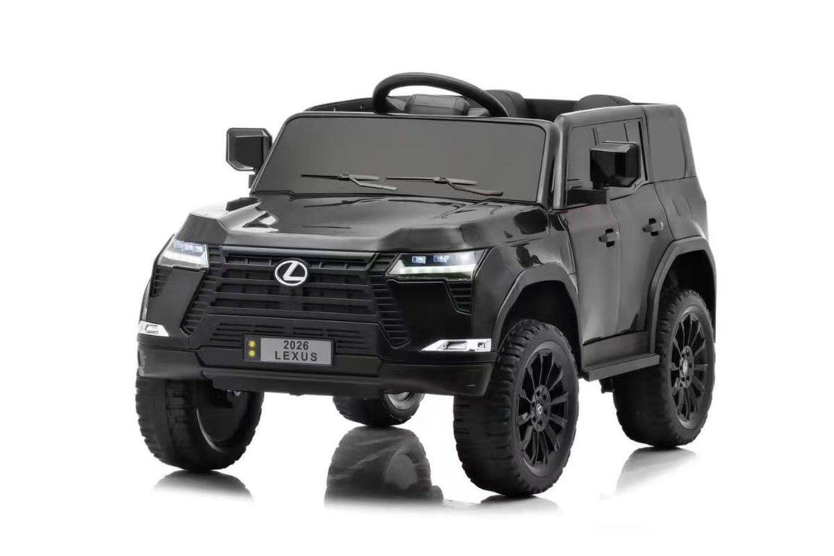 توبي كيدز أوربيك كيدز سيارة ركوب تعمل بالبطارية بتصميم لكزس GX550، 12V، بمقعد جلدي (أسود)