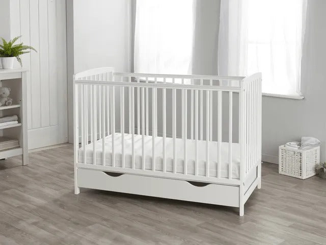 Kinder Valley Melbourne Cot with Drawer (White)