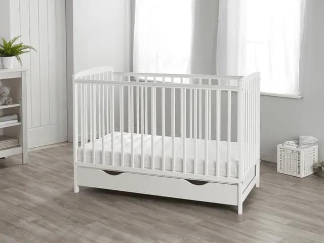 Kinder Valley Melbourne Cot with Drawer (White)