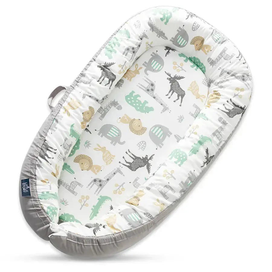 Little Story Soft Breathable Fiberfill Newborn Lounger Bed