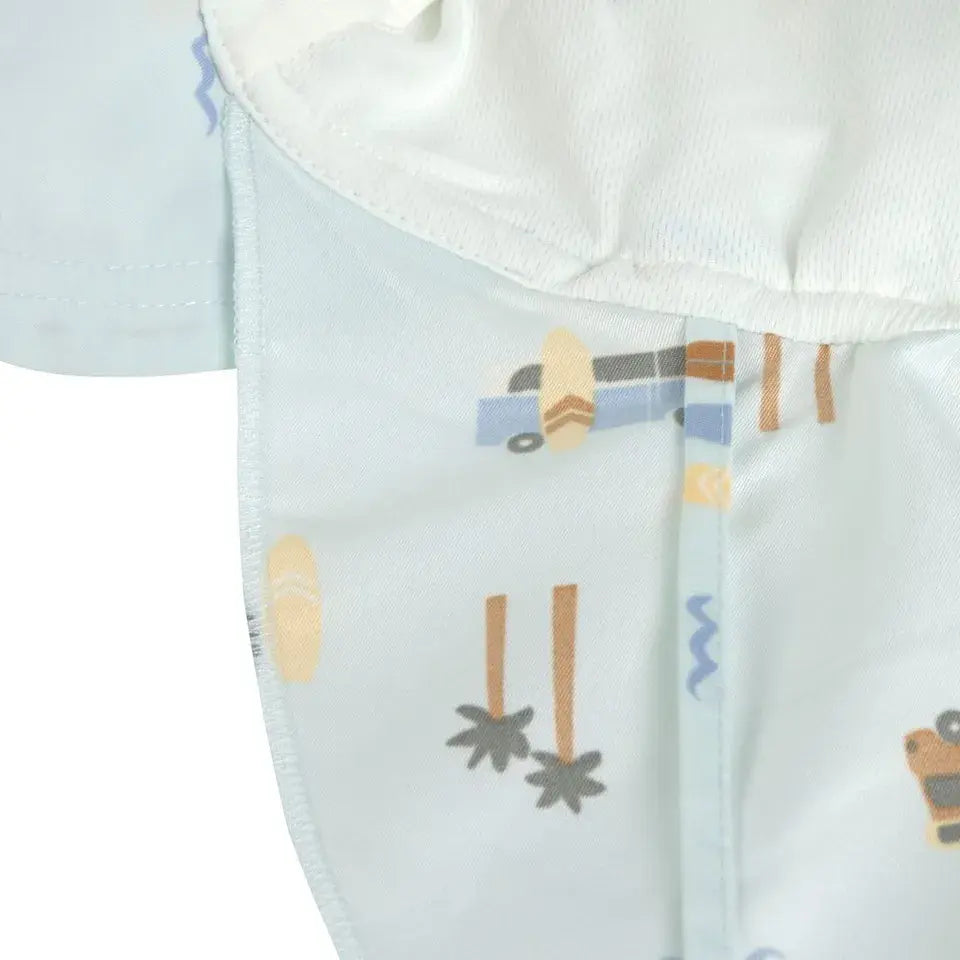 Lassig Baby SPF 80 Sun Protection Flap Hat (Camper Sea Foam)