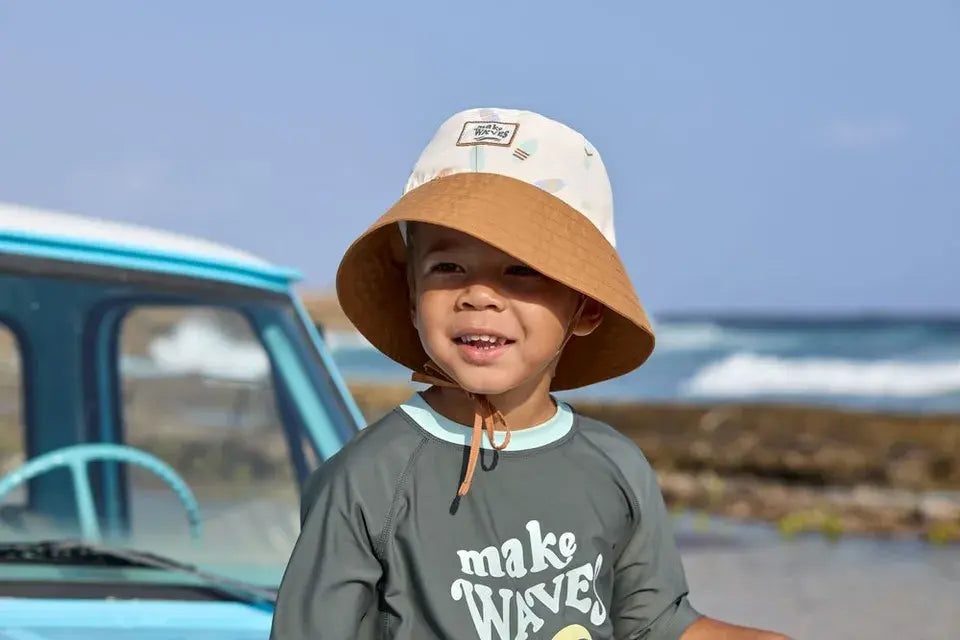 Lassig SPF 80 Sun Protection Fishing Hat (Surfboards Sea Salt)