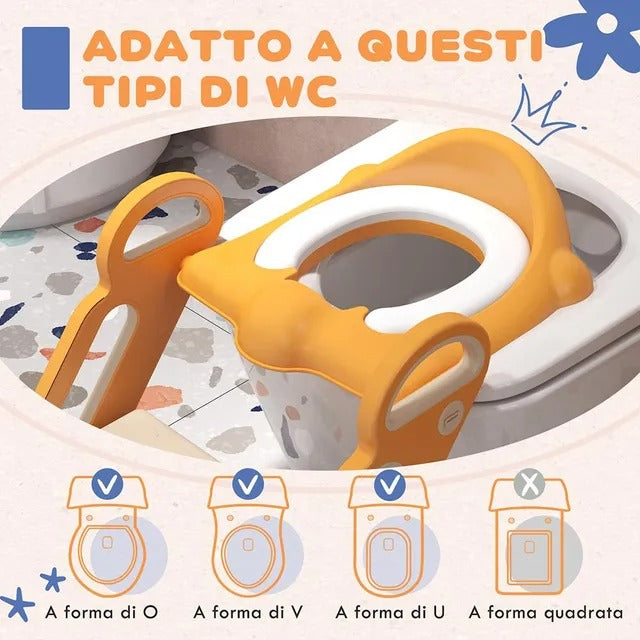 Little Angel Baby Potty Trainer Step Stool & Seat – Orange