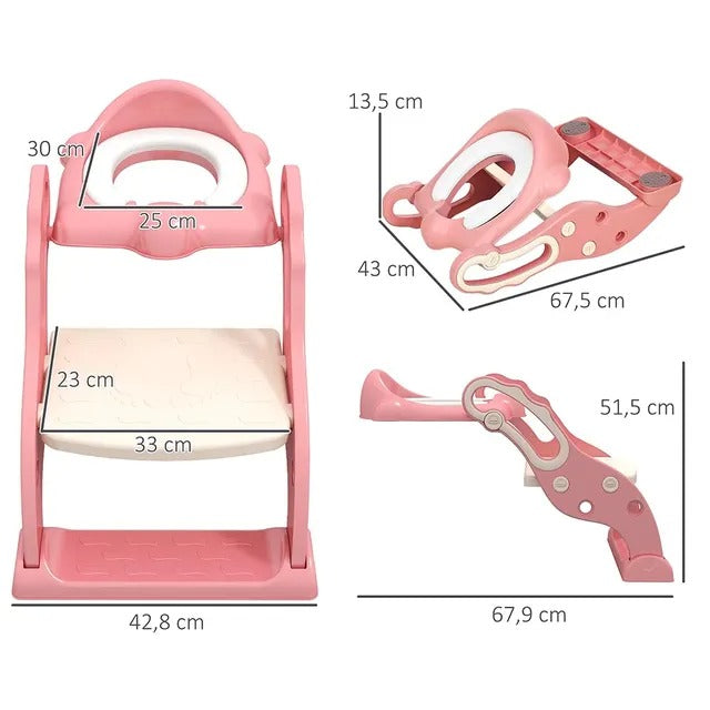 Little Angel Baby Potty Trainer Step Stool & Seat – Pink.