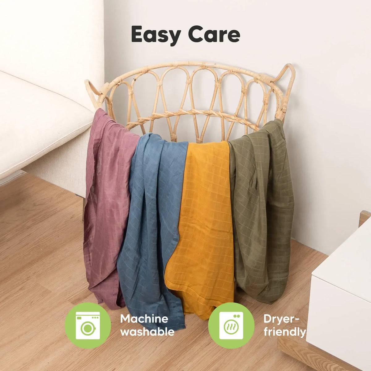 Keababies Lumi Muslin Swaddle Blankets (Bloom)