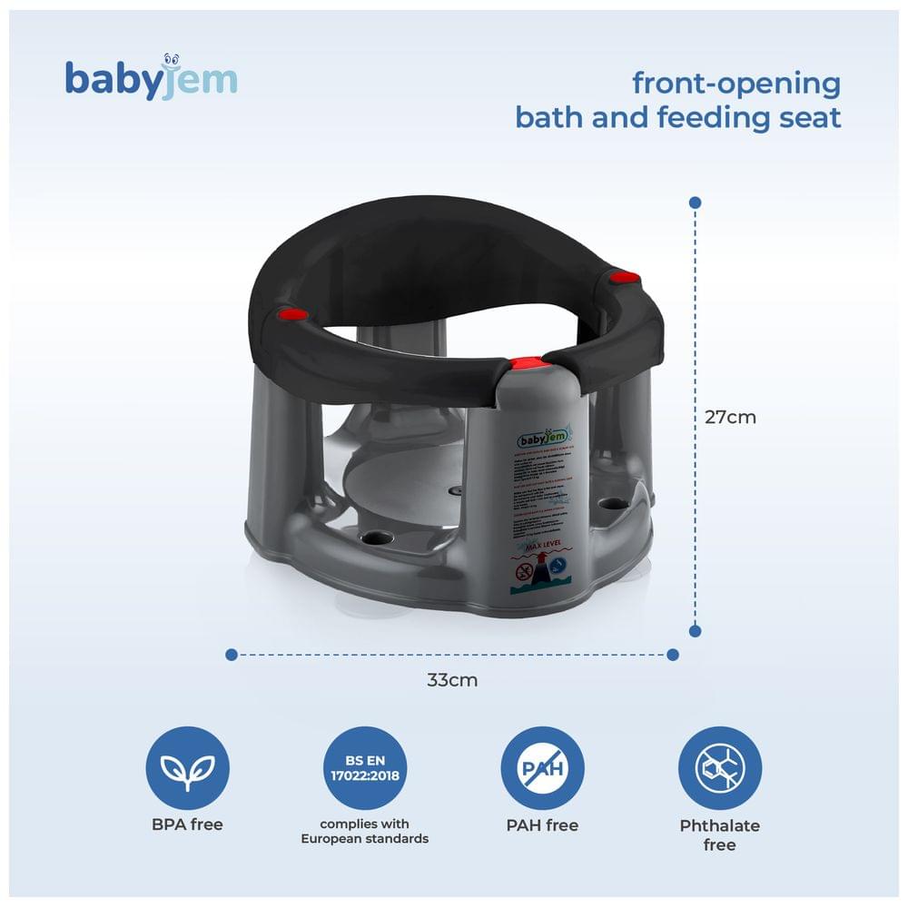 Babyjem Anti-Slip Baby Bath & Feeding Seat (6+ Months, Black)