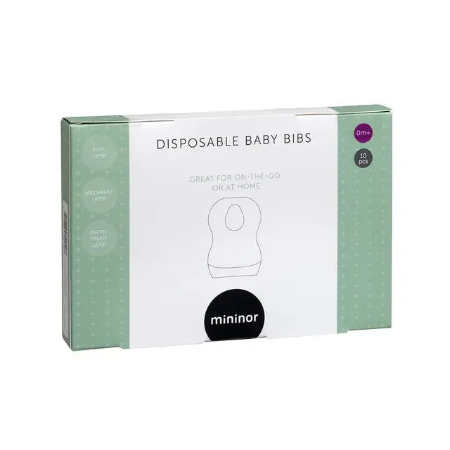 Mininor Disposable Bib (White, 10pcs)