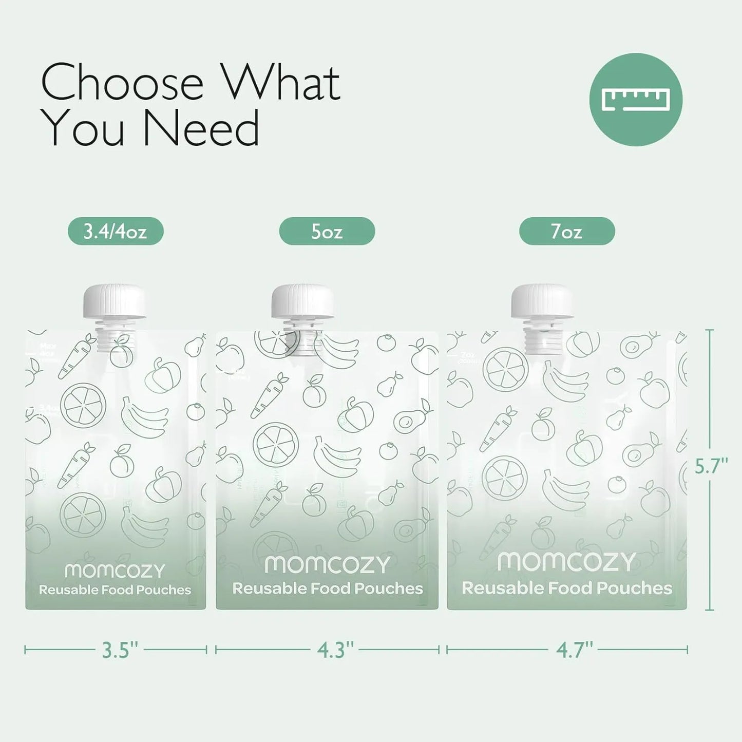 أكياس طعام الأطفال القابلة لإعادة الاستخدام من Momcozy (عبوة من 10)