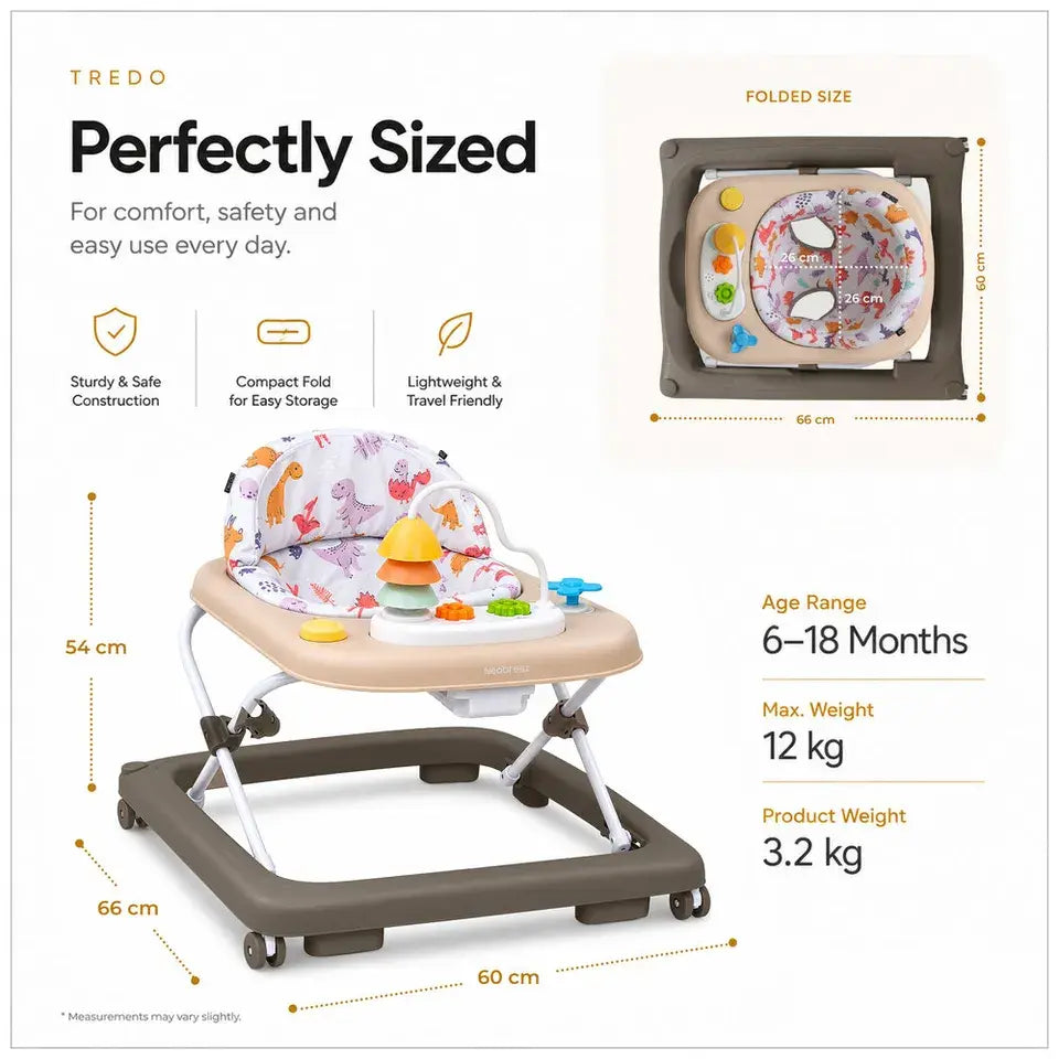 Neobreez Tredo Baby Walker – Brown/Beige