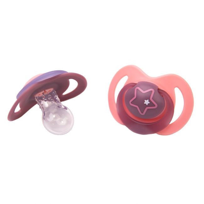 Nuby Nighttime Soothers Glow in the Dark (Pink, 18-36 Months) - Pack of 2