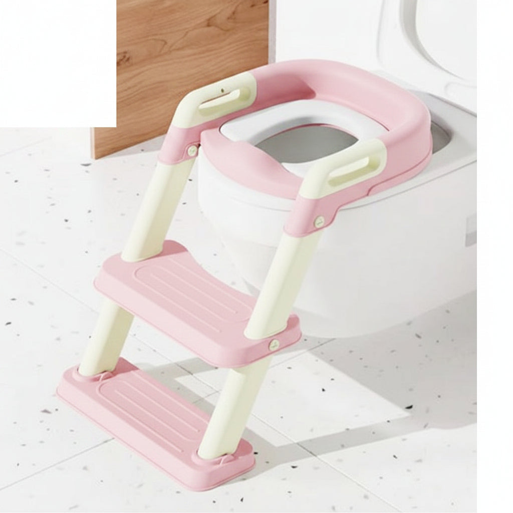 Little Angel Foldable Toddler Potty Training Seat With Ladder – Pink