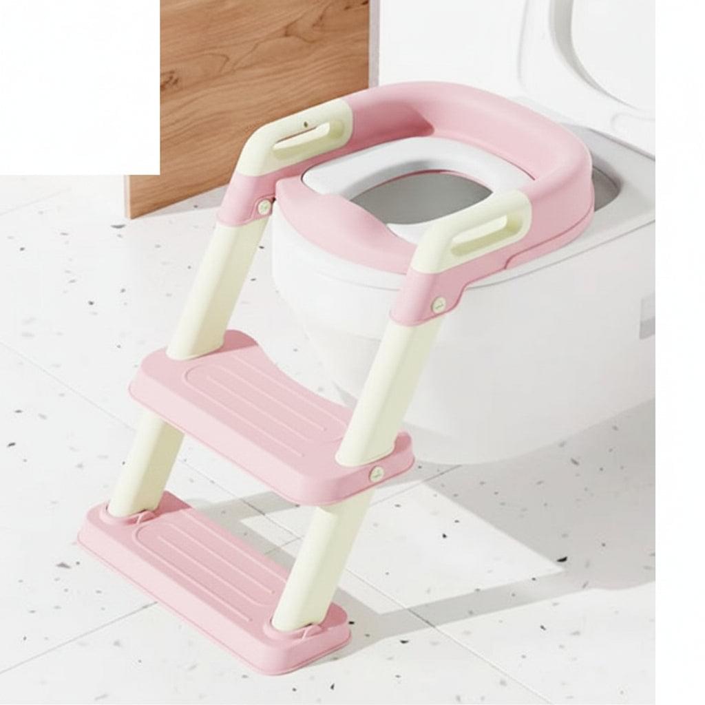 Little Angel Foldable Toddler Potty Training Seat With Ladder – Pink