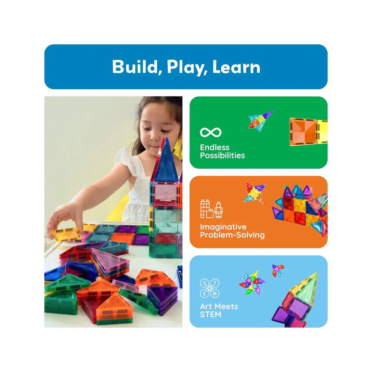 Picasso Tiles Magnetic Mini Diamnd Buildng (60 Pcs)