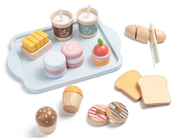 Little Angel Kids Wooden Breakfast Toaster Play Set.