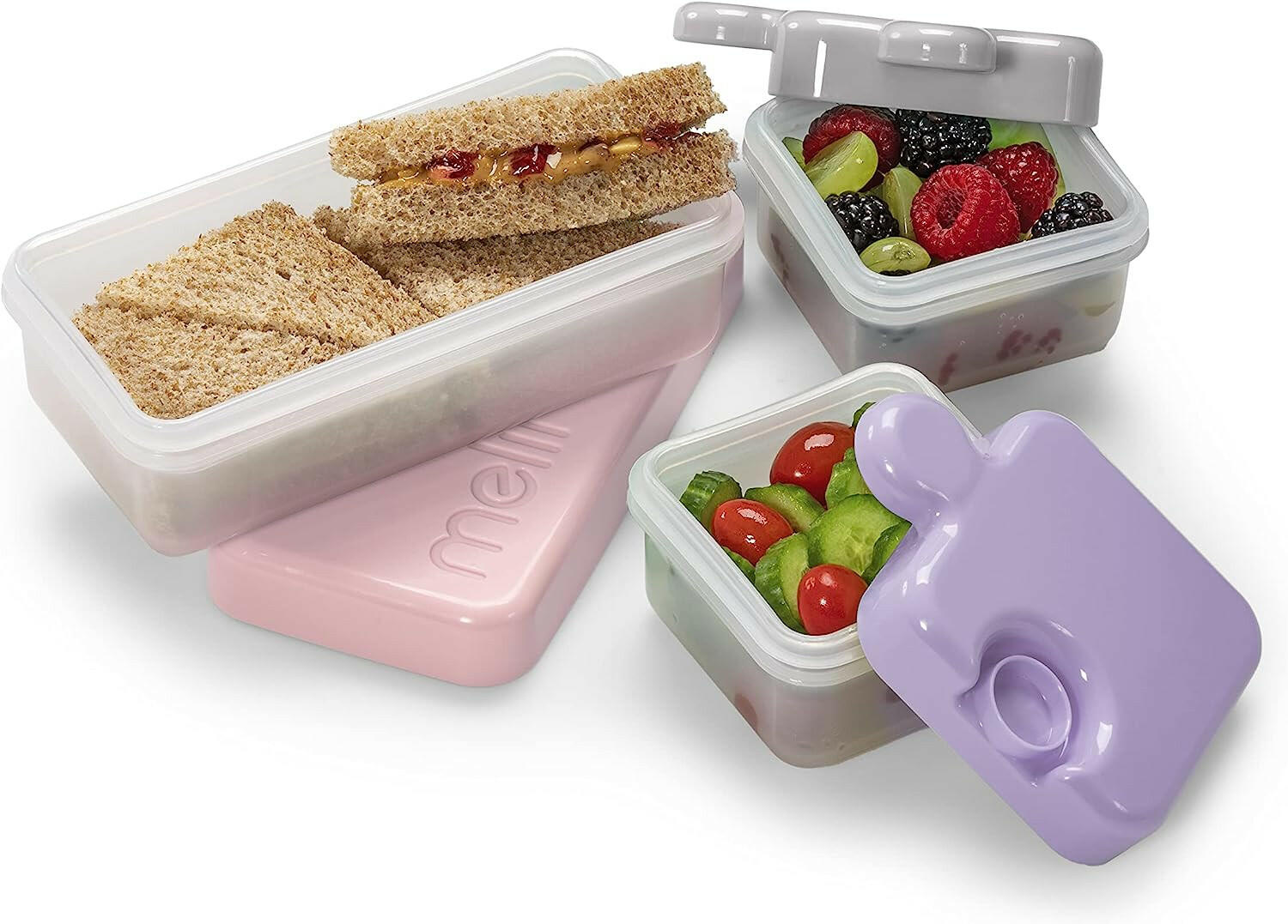 Melii Puzzle Container - Pink, Purple, Grey.