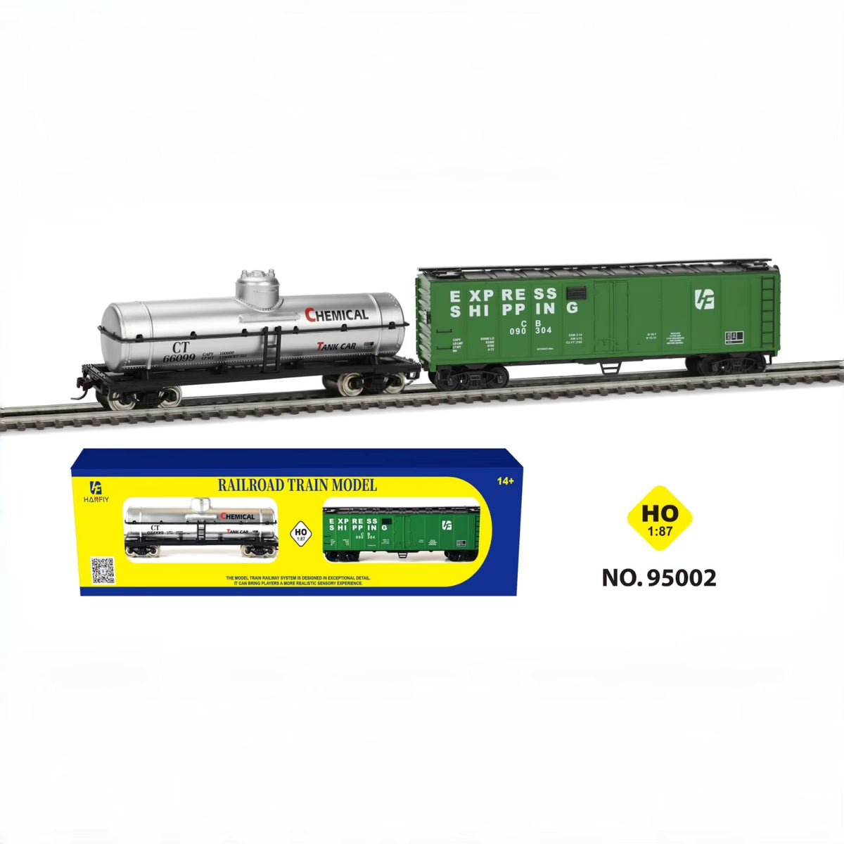 HANFLY - HO Scale 1:87 Miniature Model Train Locomotive & Freight Car