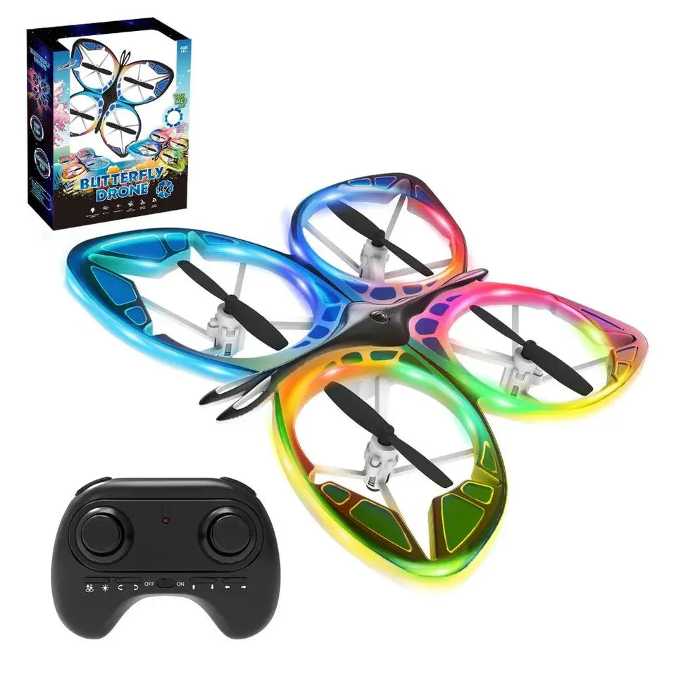 Sam Toys - Butterfly Drone 2.4GHz Remote Control Mini Quadcopter - LED Lights