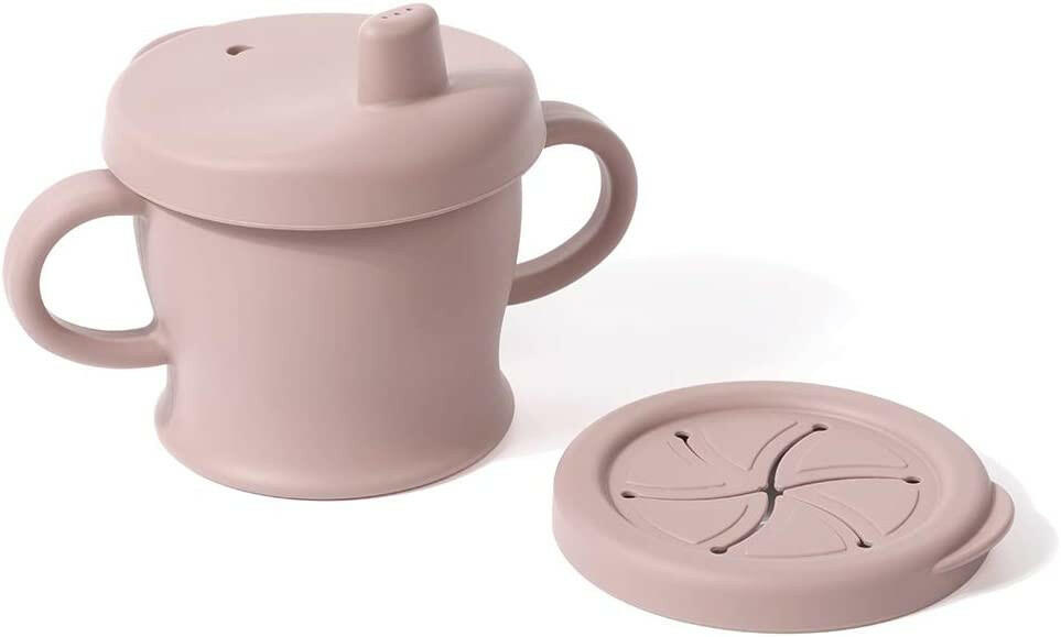 Haakaa Silicone Sip N Snack Cup - Blush Pink.