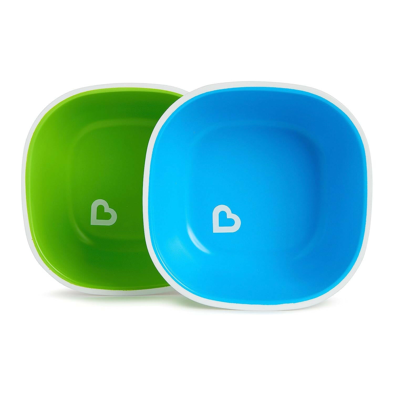 Munchkin Splash 4 Piece Toddler Divided Plate and Bowl Dining Set, Blue/Green.