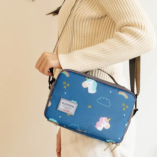Sunveno Diaper Changing Clutch With Mat – Unicorn Blue