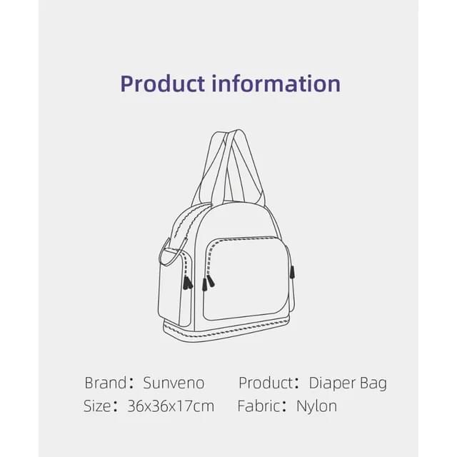 Sunveno Signature Maternity Diaper Bag - Grey