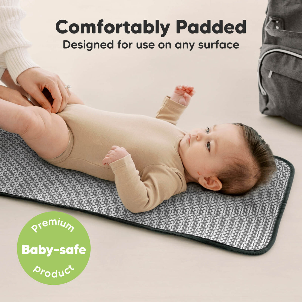 Keababies Swift Diaper Changing Mat (Black Geo)